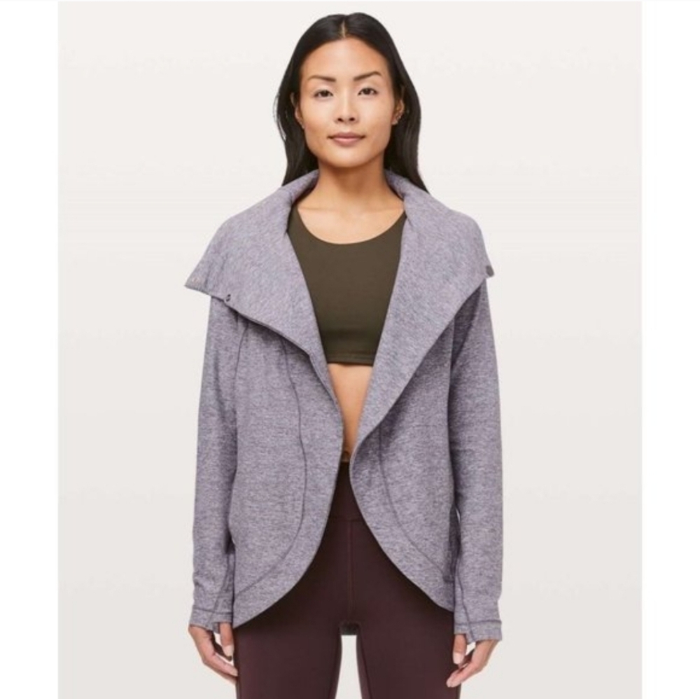 Lululemon Rulu Rally Wrap Jacket Heathered Graphite Purple Size 4
